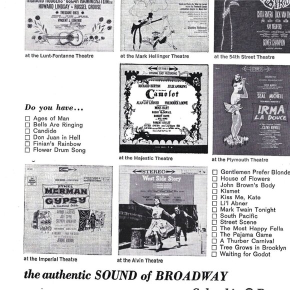 Columbia Records Broadway Original Cast Albums 1960s Vintage Print Ad 9 inch - Picture 2 of 2